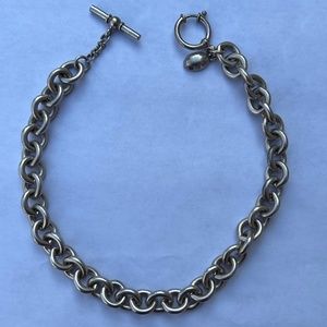 Sterling Silver Large Link Pocket Watch FOB style chain